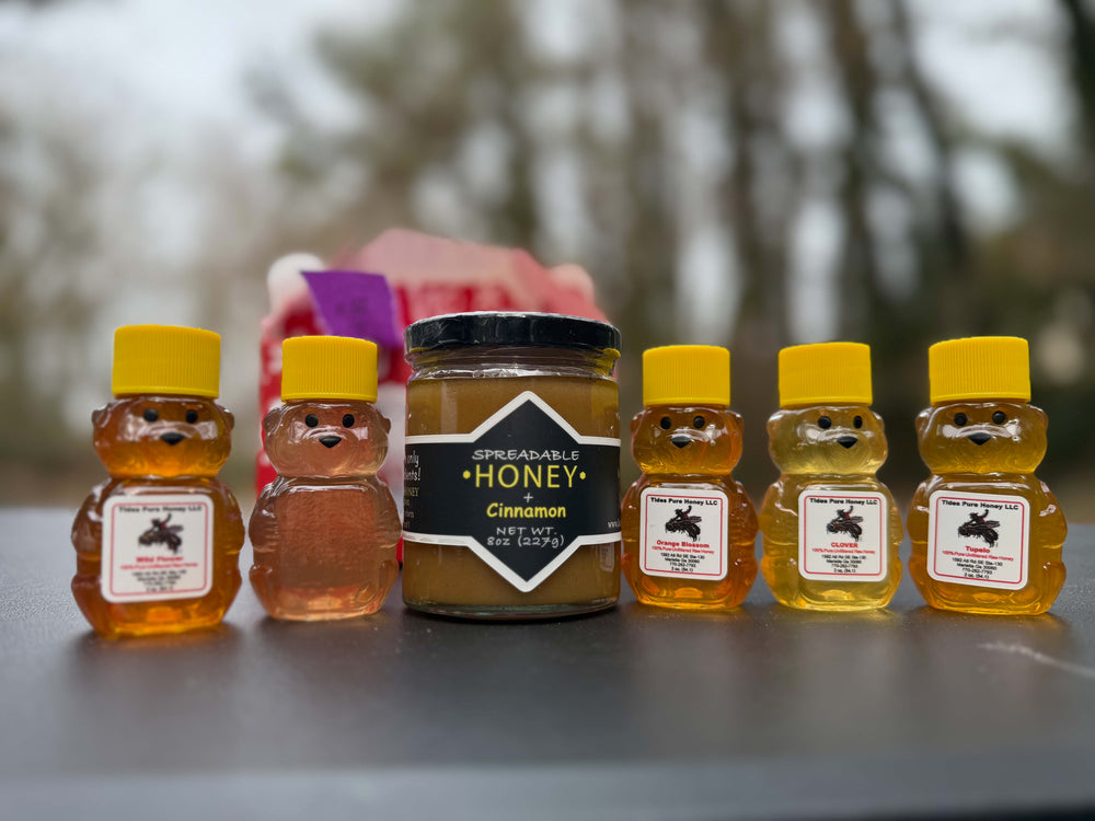 Spreadable Cinnamon Honey and 2 oz Honey Bottles Holiday Pack
